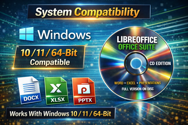 LibreOffice Office Suite CD | Opens DOCX XLSX PPTX | Offline No Subscription gallery