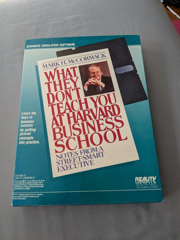 VINTAGE What They Don’t Teach You at Harvard Business School- IBM PC – 5.25″ CIB