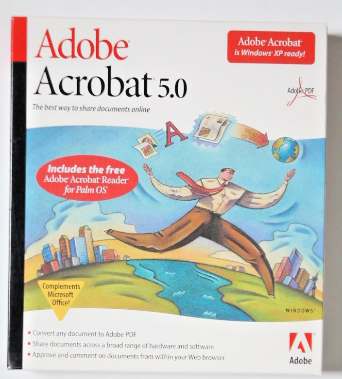 Adobe Acrobat 5.0 for Windows XP Vintage Computer Software 22001438 #9e6 gallery