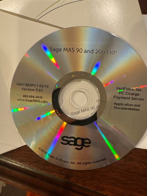 BRAND NEW UNUSED SAGE MAS90 and MAS200 ERP PC Charge Payment server CD