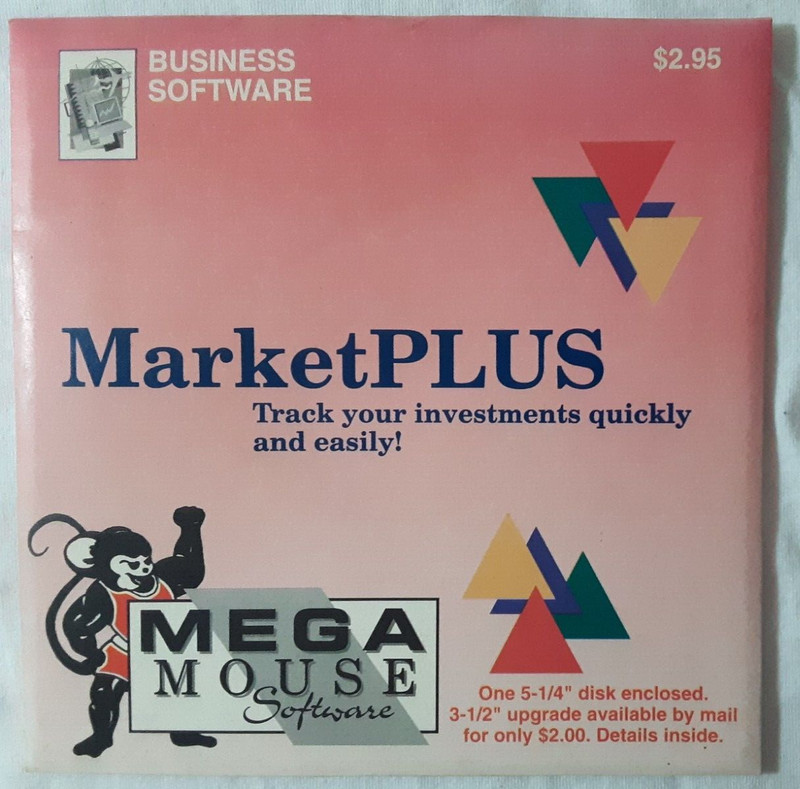 MarketPLUS retro 5.25″ floppy disk FREE SHIPPING investment tracking 1994 NEW