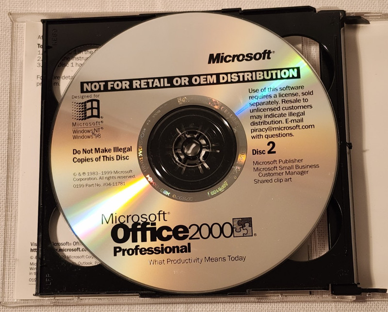 Microsoft Office 2000 Professional 2 Discs PC/Computer With Product Key gallery