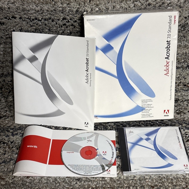 Adobe Acrobat 7.0 Standard ” UPGRADE ” CD – Windows w/ Serial Number