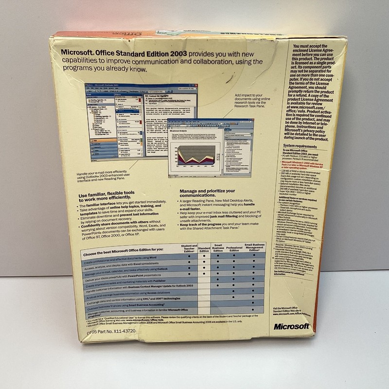 Microsoft Office Standard Edition 2003 for Windows 2000/XP - New Factory Sealed gallery
