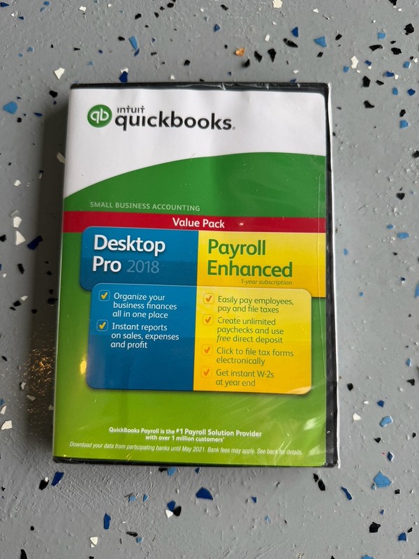 SEALED INTUIT QUICKBOOKS DESKTOP PRO 2018 FOR WINDOWS – RETAIL BOX