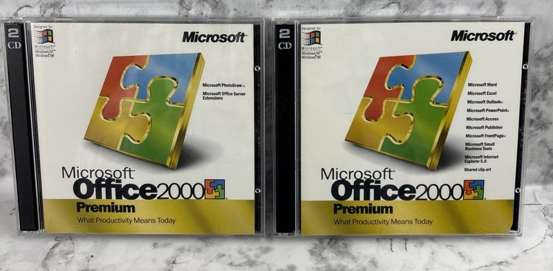 Microsoft Office 2000 Premium 4 CDs Set With Keys