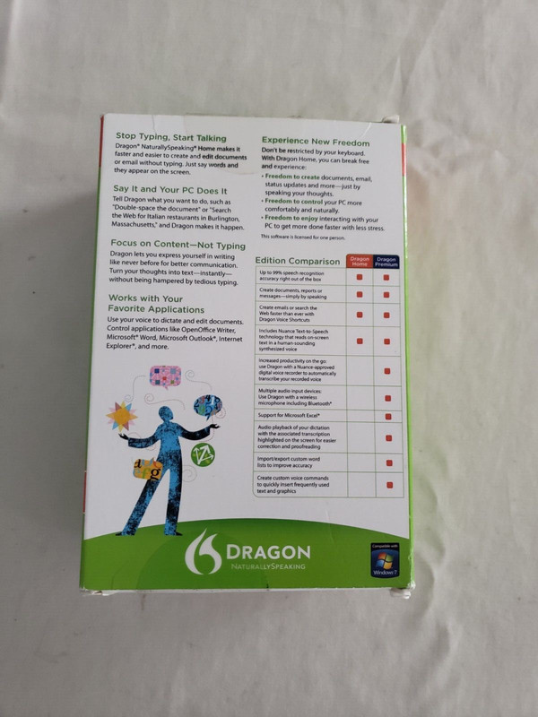 Dragon Naturally Speaking Home Version 11 Speech Recognition Software Microphone gallery