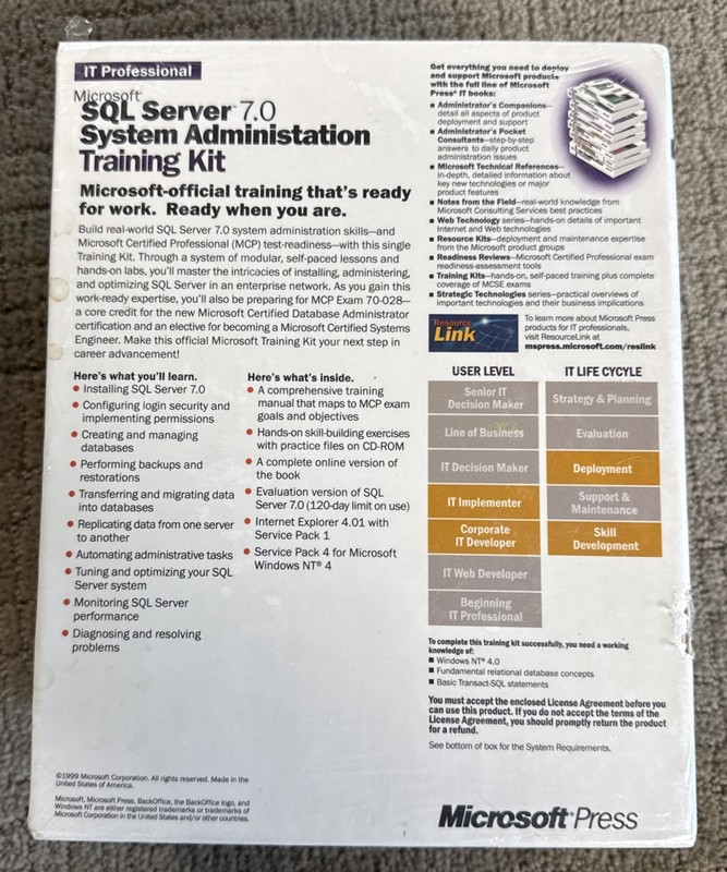 Microsoft SQL Server 7.0 Resource Guide & System Administration Training Kit New gallery