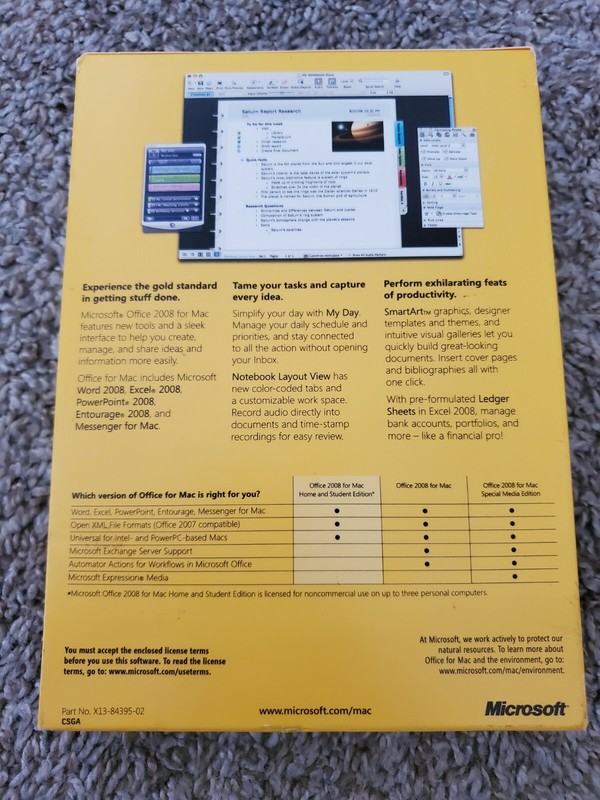 Microsoft Office Mac 2008 Home and Student Edition 3-User gallery