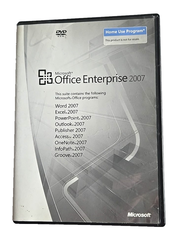 Microsoft Office Enterprise 2007 Software w/Product Key for Home Use EUC