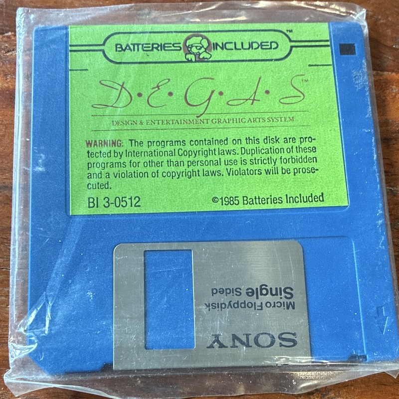 Batteries Included D.E.G.A.S for MS-DOS 3.5″ Floppy BI 3-0512