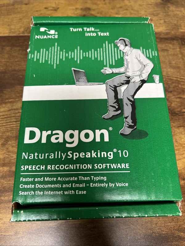 Classic IN BOX "Dragon" Naturally Speaking 10 Speech Recognition Software - V 10
