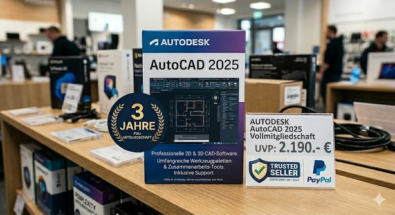 Autodesk Autocad 2025 Full Version Win/Mac 3 Year Product Key Card German