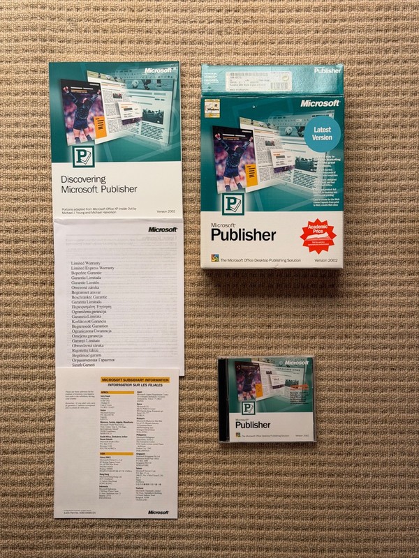 Microsoft Publisher 2002 Version – Part No. X08-24334 – Boxed