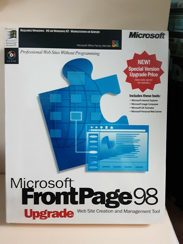 Microsoft Frontpage 98 UPGRADE _ CD-ROM_Retail Box
