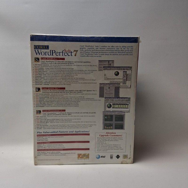 COREL WORDPERFECT SUITE 7 (NEW IN SEALED RETAIL BOX) for WINDOWS 95 gallery