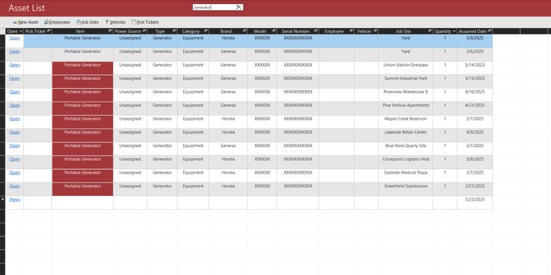 Custom Asset Tracking & Pick Ticket Management System for Construction Teams gallery