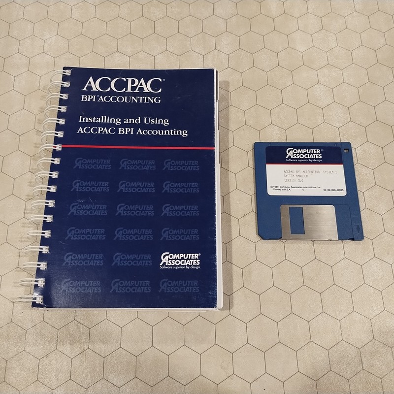 ACCPAC BPI Accounting Version 3.0, Computer Associates, 1989, guide and disk