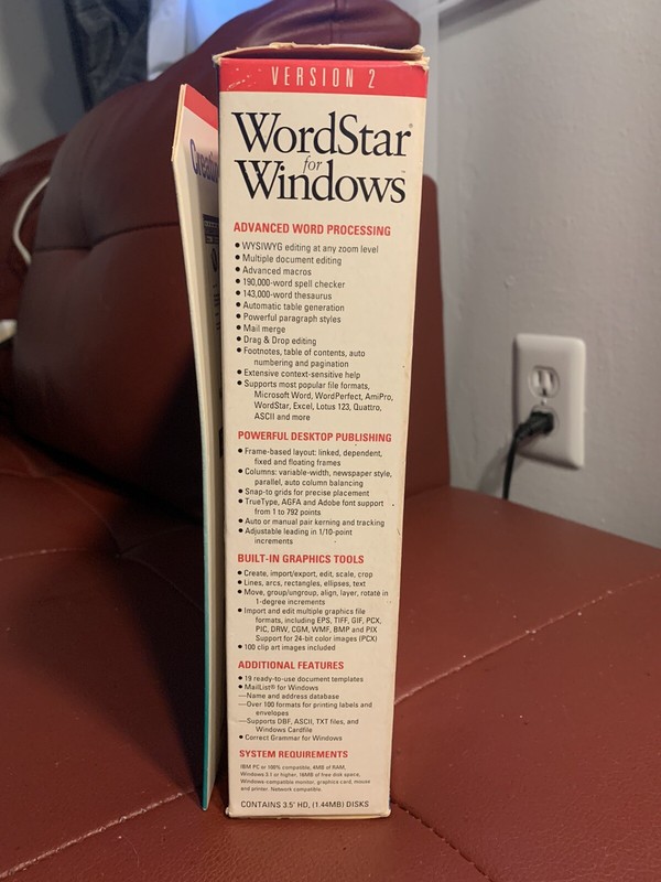 RARE WORD PROCESSING SOFTWARE WORDSTAR V.2 FOR WINDOWS microcomputers MS-DOS gallery