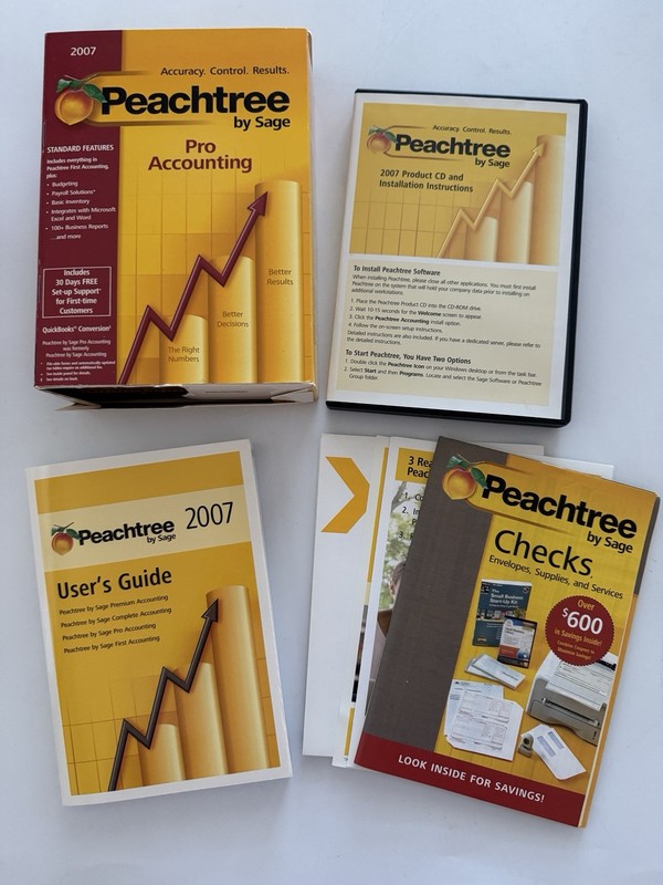 Peachtree Sage Accounting Software Lot 2004 2006 2007 CDs Manuals Boxes gallery