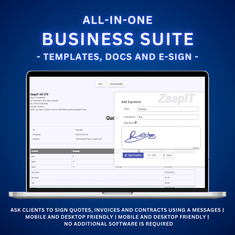 All-In-One Business Suite, marketing automation, E-Sign, Mass email+whatsup gallery