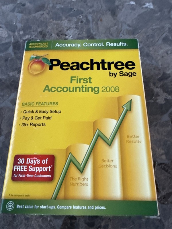Peachtree By Sage First Accounting 2008 Microsoft Windows New Sealed RARE