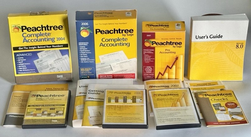Peachtree Sage Accounting Software Lot 2004 2006 2007 CDs Manuals Boxes