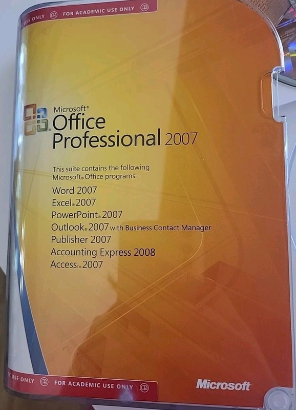 MS Office Pro 2007 Upgrade For Academic Use Only Used 2 Disks