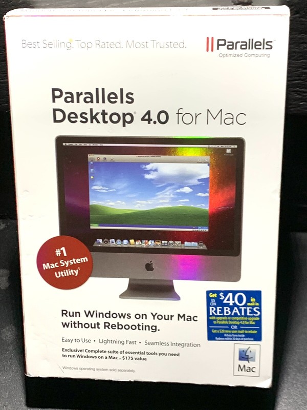 Parallel Desktop 4.0 for Mac OS X 10.4.11 or Later *MINT Condition w/ KEY
