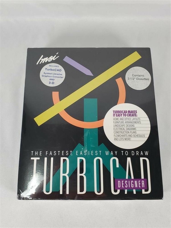 TurboCad Designer 1990s Software 3.5" Floppy Disks *Factory Sealed Box* IMS, Inc gallery