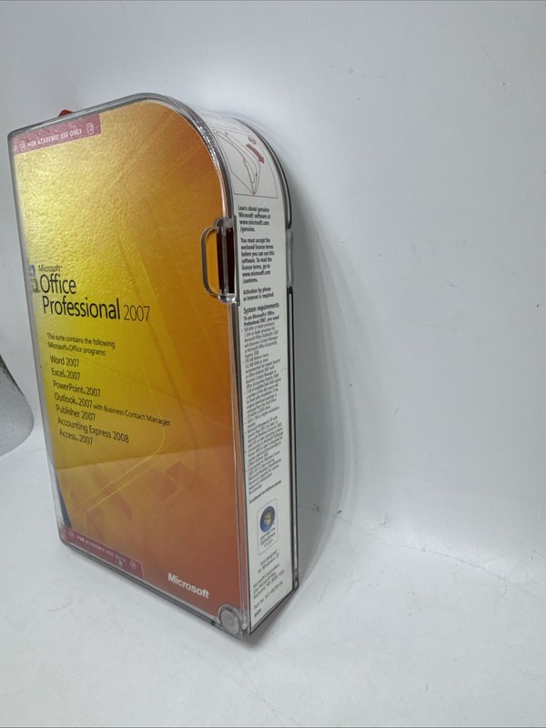 Microsoft Office Professional 2007 Full Version Academic Use Only New Sealed gallery