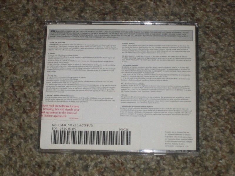 1995 SYMANTEC C++ (RELEASE 4) VERSION 8 FOR MACINTOSH CD-ROM gallery
