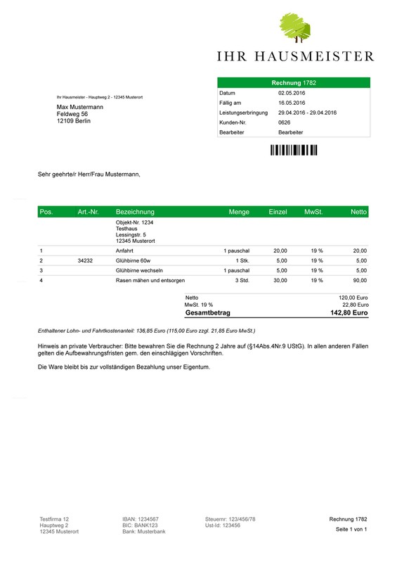 Invoice Program for Janitors, Janitorial Services, Facility Management Software gallery