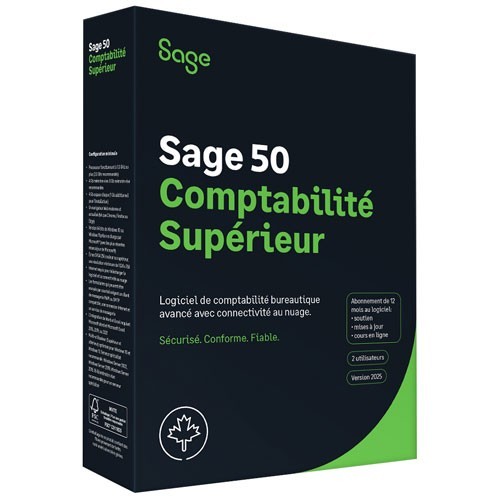 Sage 50 Premium Accounting 2025 (PC) - 2 User - 1 Year Subscription - Bilingual gallery