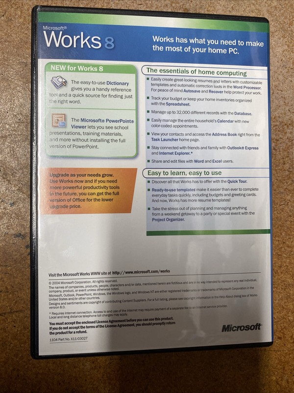 Microsort Works 8 (Windows PC, 2004) Fast Free Shipping gallery