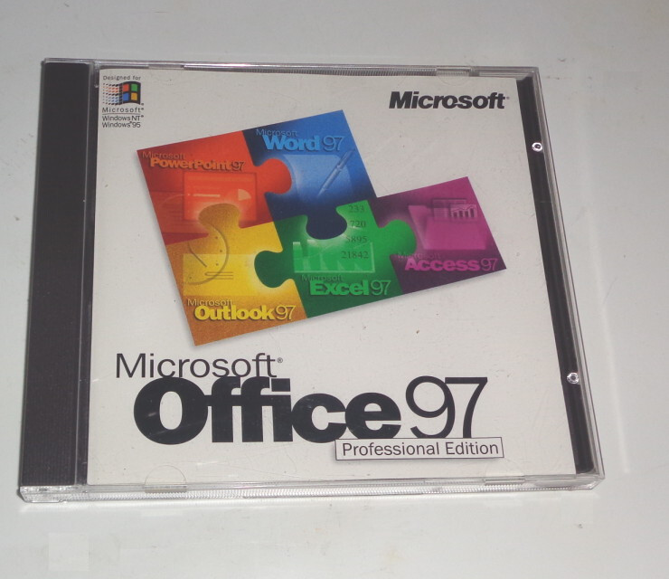 Original Microsoft Office 97 Professional Edition CD for Windows 95 With KEY