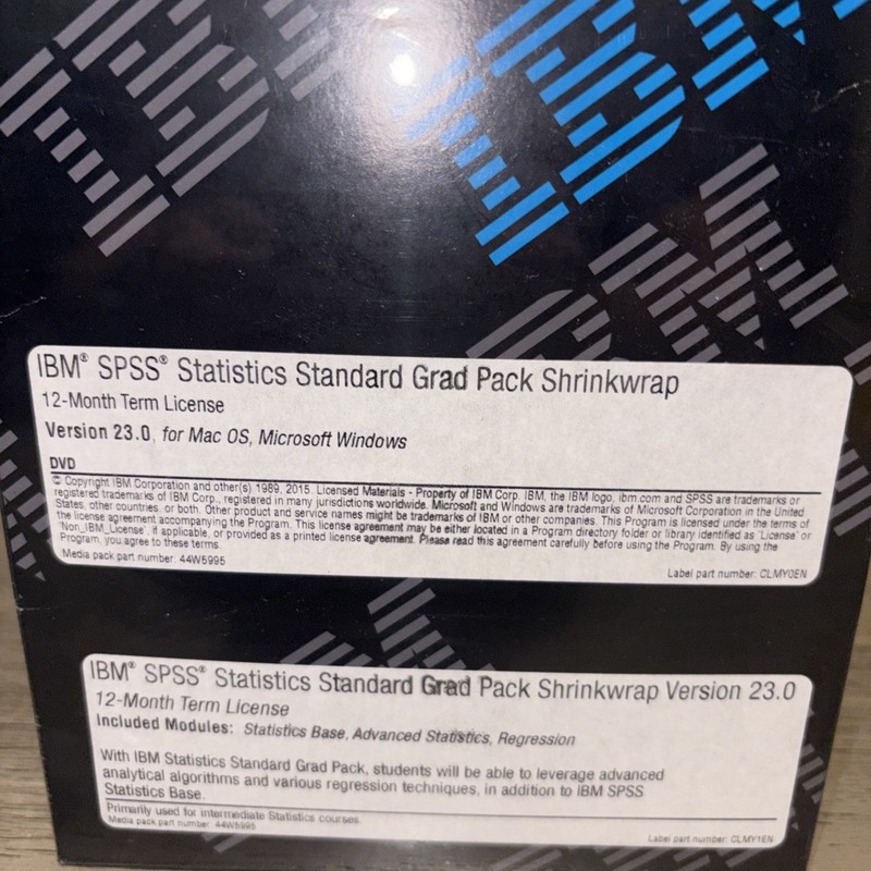 IBM SPSS Statistics Standard Grad Pack 23.0 Software Brand New gallery