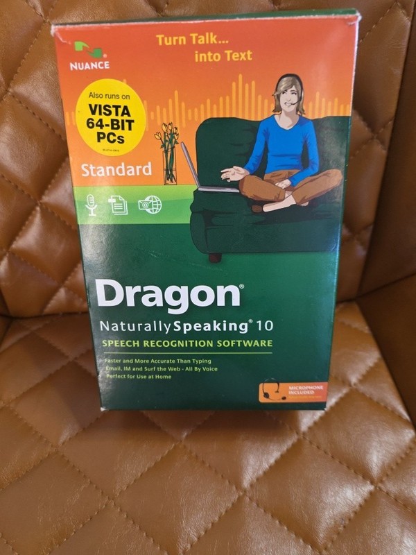 NEW! Dragon NaturallySpeaking 10 Speech Recognition Software w Microphone