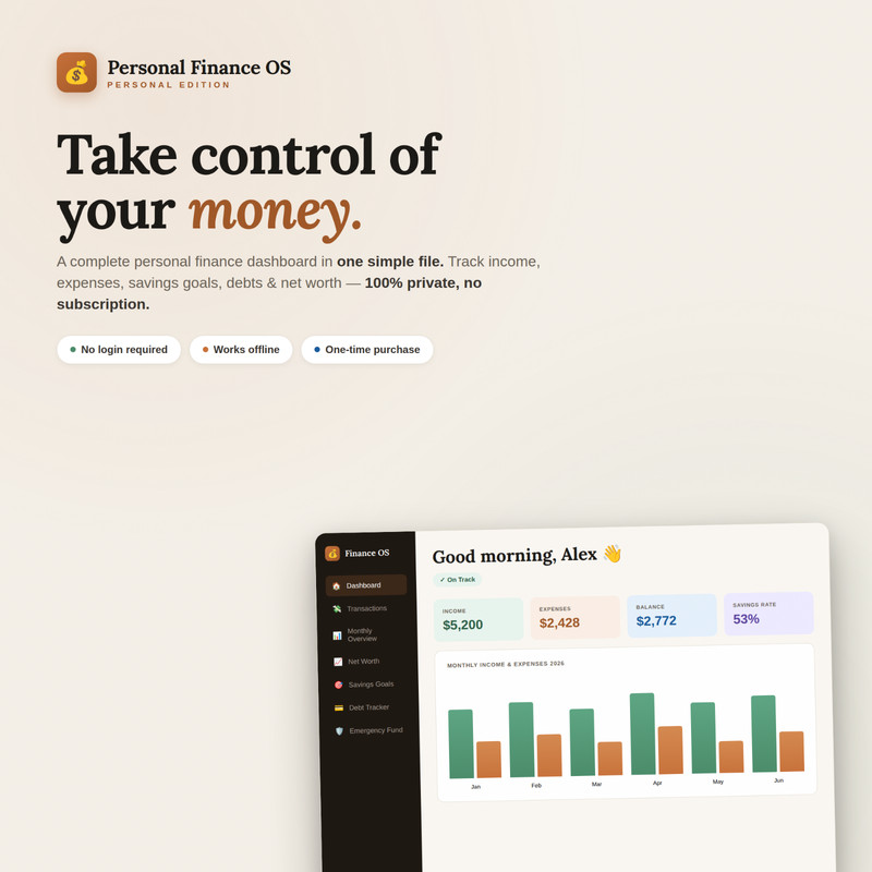 Personal Finance OS (English/International) | All-in-One Budget & Money Tool gallery