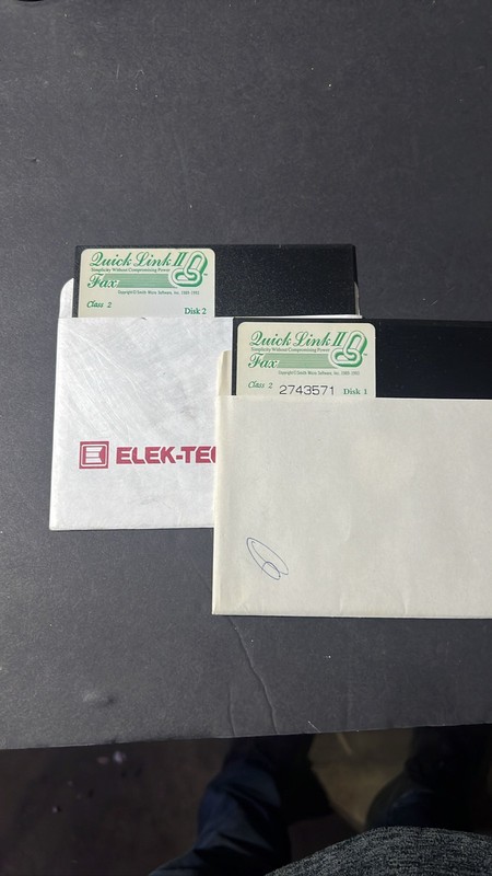 Quick Link II Fax PC Software 5.25″ Floppy IBM DOS Smith Micro 1992