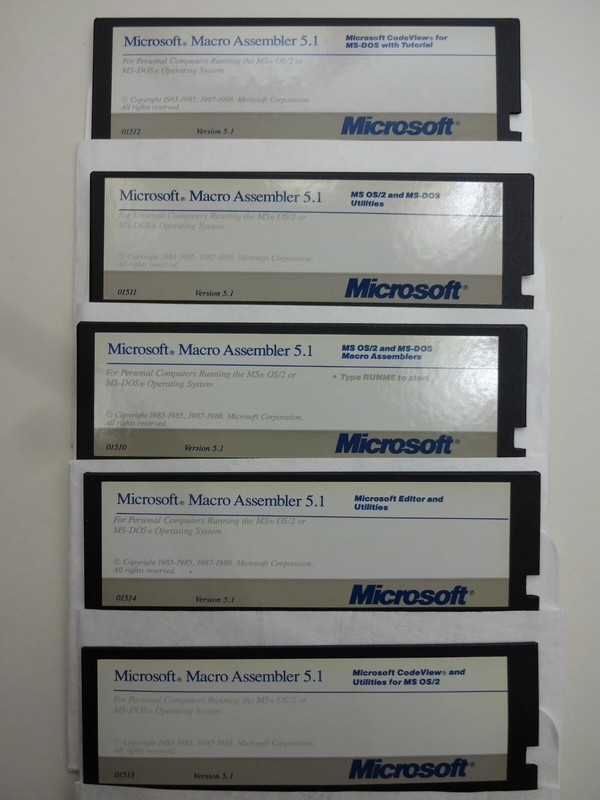 Microsoft Macro Assembler 5.1 MS OS/2 & MS-DOS Software 5.25" Disks gallery