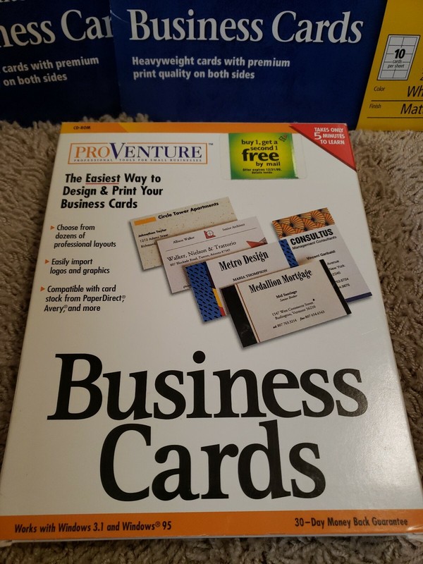 Pro Venture Business Cards Software (Platform: Windows 95) PLUS CARD STOCK 2903 gallery