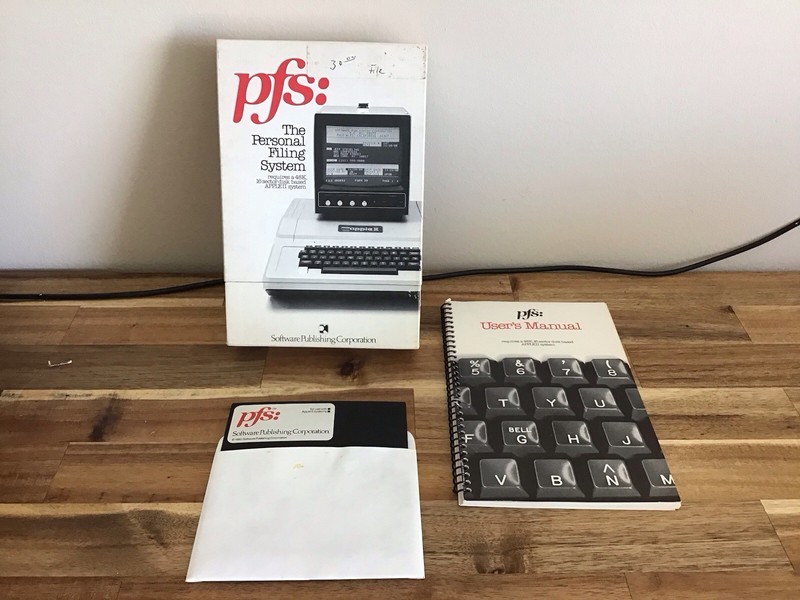 Vintage Apple II PFS Personal Filing System Software