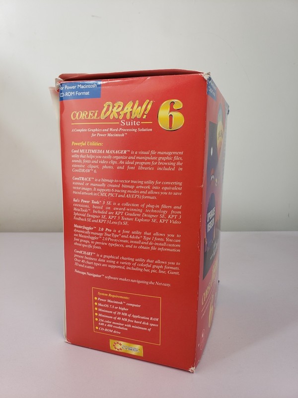 Corel Draw Suite 6 Power Mac 3 Disc Word Perfect 3.5 Sealed CD-ROMs Vtg Software gallery