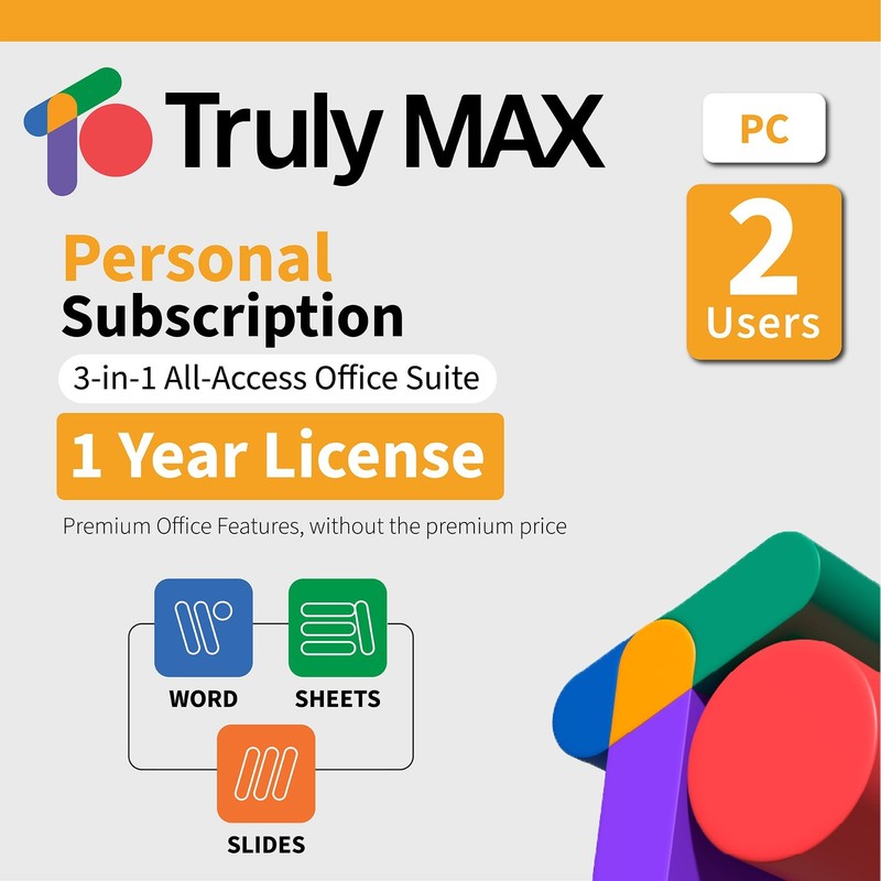 TrulyOffice Truly Max Personal License for Windows | 1-year Subscription | 3...