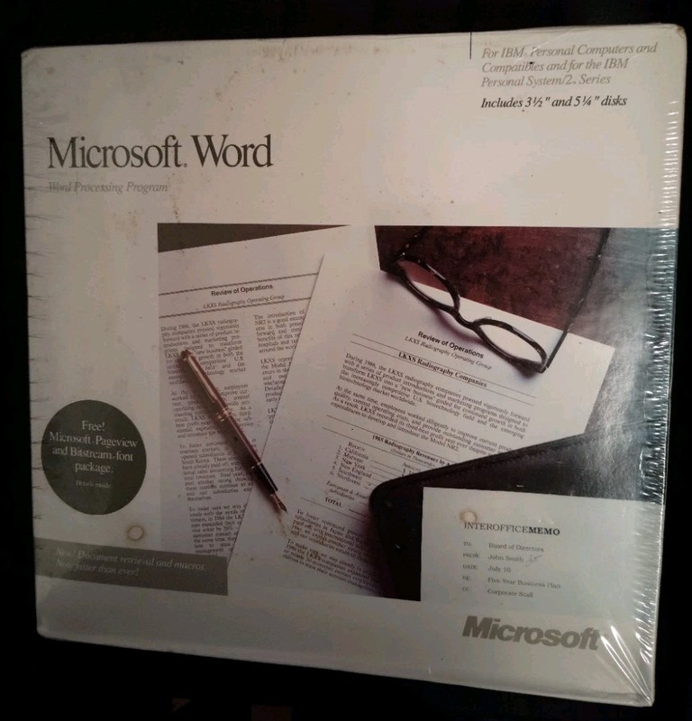 Microsoft Word Version 4.0 1987 3.5" - 5 1/4" Floppy Disc Sealed New Windows IBM
