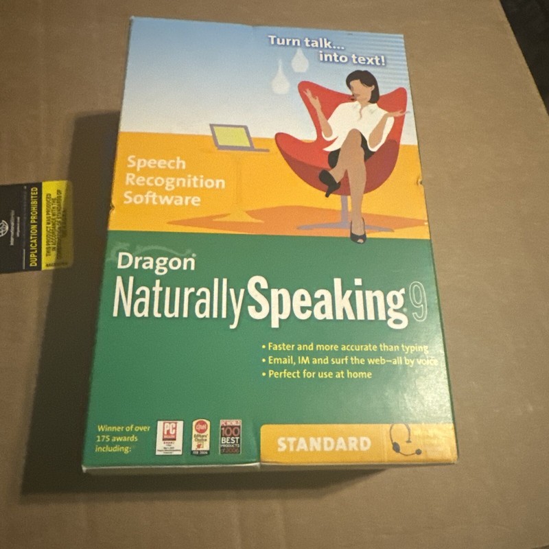 Dragon Naturally Speaking 9 Standard SPEECH RECOGNITION SOFTWARE - BRAND NEW!!!