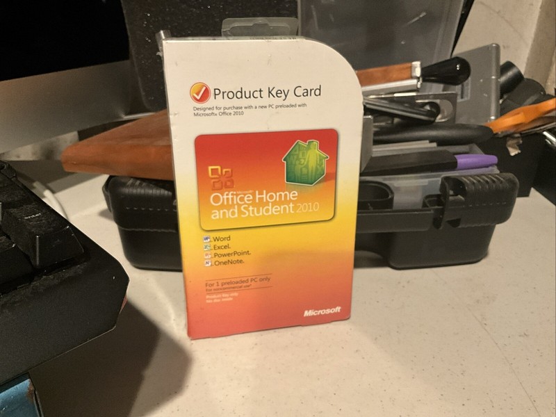 Microsoft Office Home and Student 2010 Full Retail Windows Key Card 1 PC License