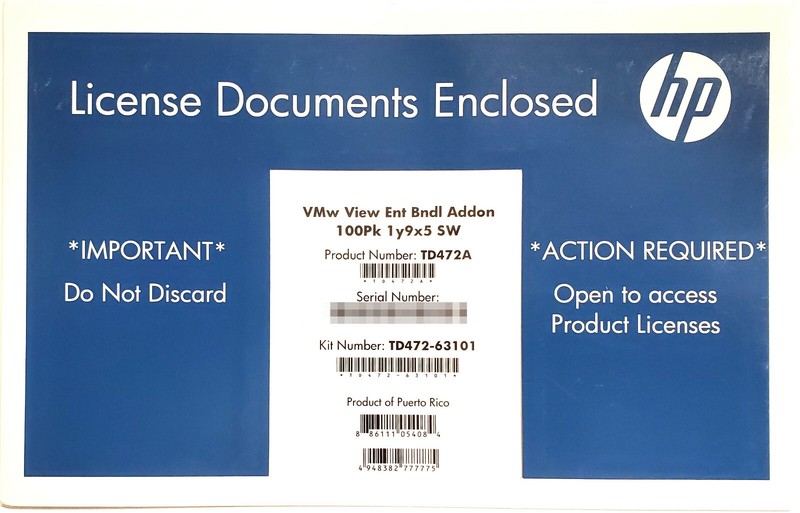 HP VMware View 5 Enterprise Add-on 100 Pack License LTU