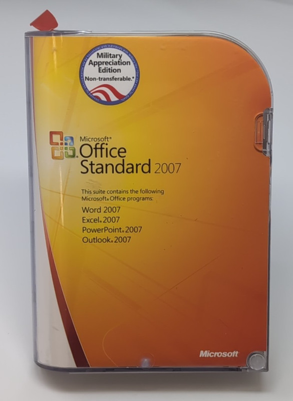 💻 Microsoft Office 2007 Standard Military Edition Disc & Key Good+ Used 💻